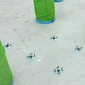 Test: Drohnenschwarm in einem Hindernisparcours (Foto: Alain Herzog, epfl.ch)