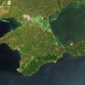 Die Halbinsel Krim vom Weltraum aus gesehen (Bildquelle: Satellitenaufnahme der Nasa) 