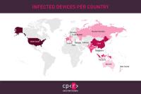 Infizierte Geräte pro Land (Quelle: Check Point 2024)