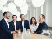     Ergon Geschäftsleitung. Von links: Roman Hugelshofer, Heiko Faller, Hans-Jürg Schneider, Gabriela Keller, Adrian Berger